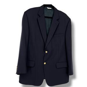 Joseph & Feiss Dark Blue Wool Blazer with Gold Accents